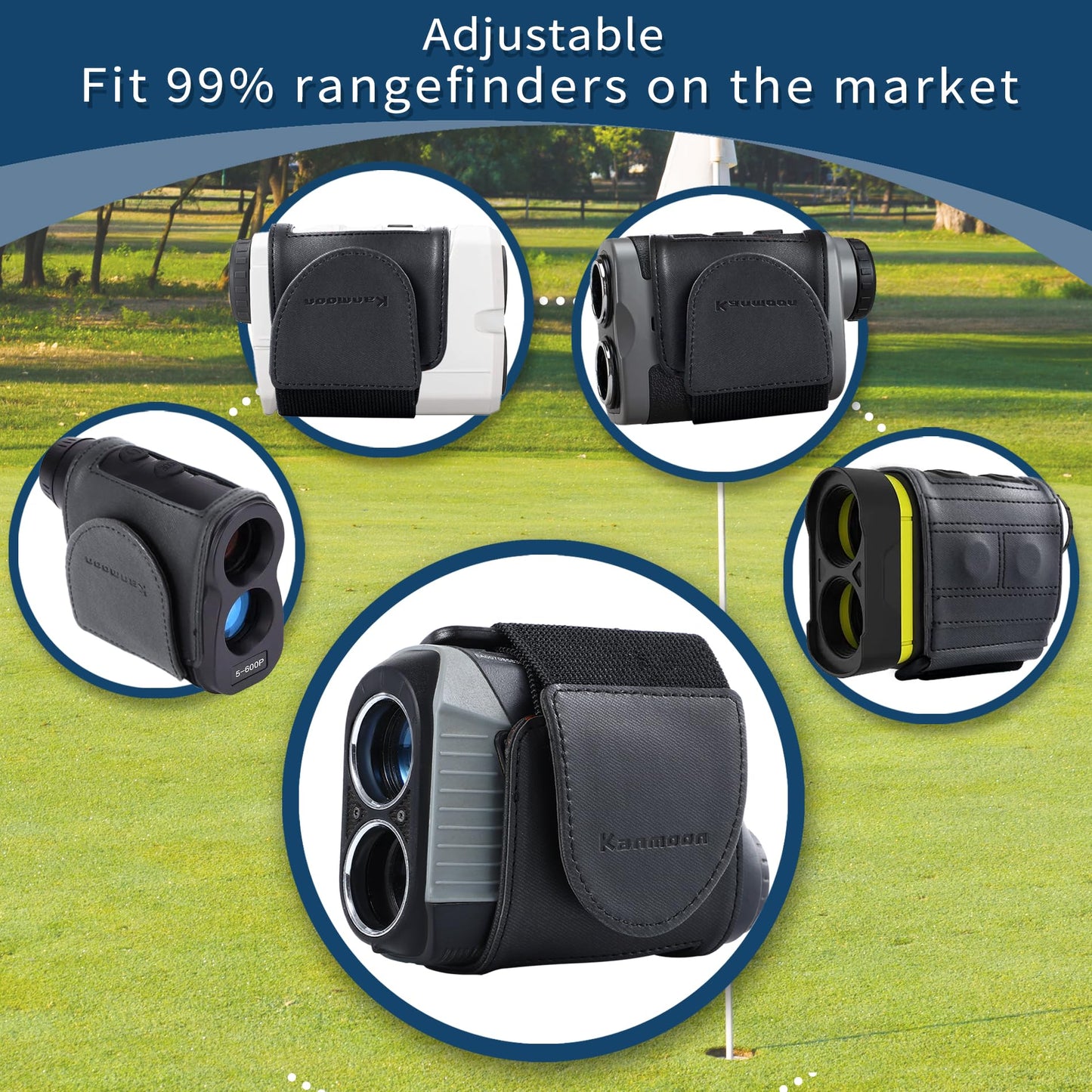 Kanmoon Golf Rangefinder Magnetic Strap, Adjustable Magnetic Rangefinder Strap Holder Wrap Mount for Golf Cart with Strong Magnet, Golf Accessories