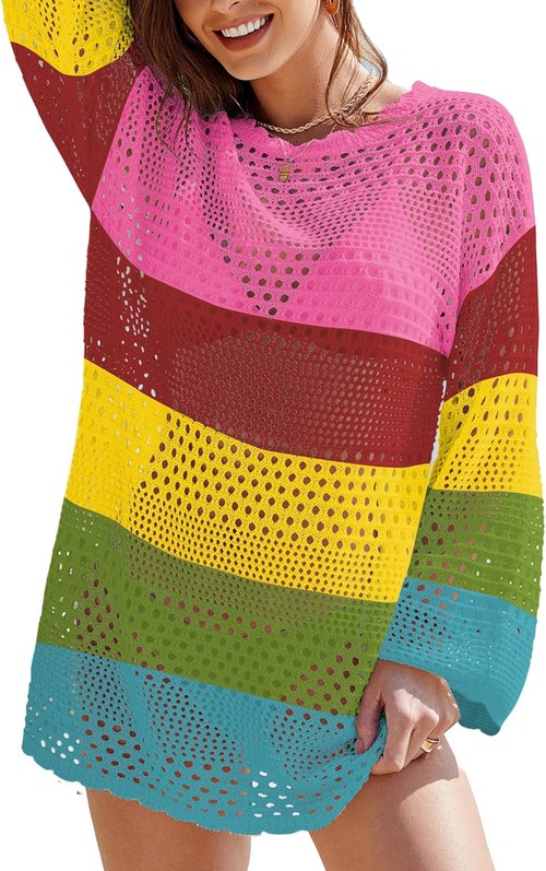Buauty Women's Crochet Swimsuit Cover-Up - Stylish Beach Dress for Summer Vacation