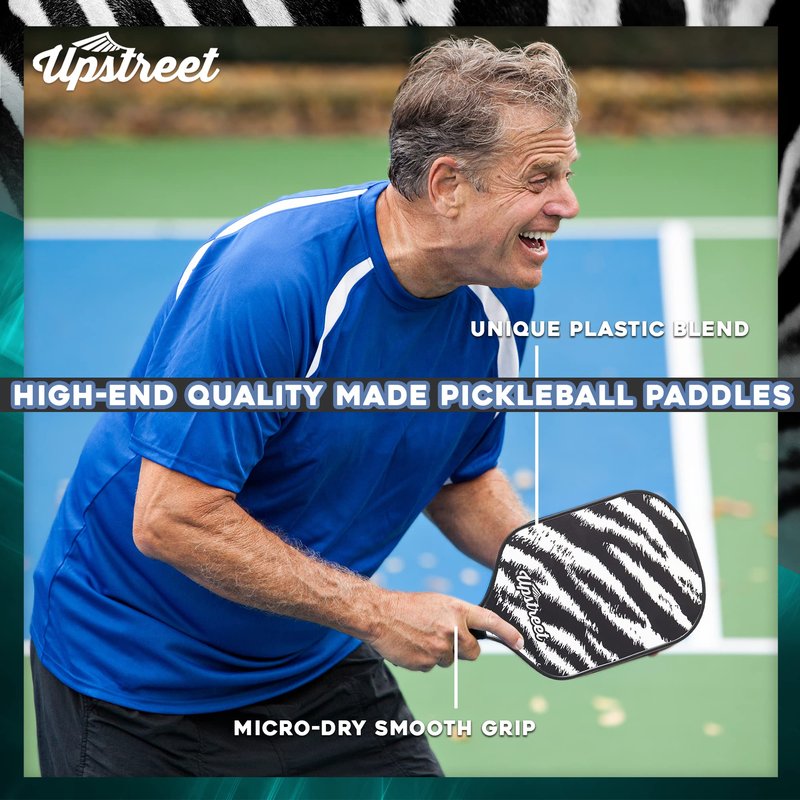 Upstreet Graphite Pickleball Paddle Set | Gold Blue Silver Glitter Cheetah Snakeskin Tiger | Pickleball Rackets Include Padded Cover, Lightweight Honeycomb Composite Pickleball Paddles for Women & Men