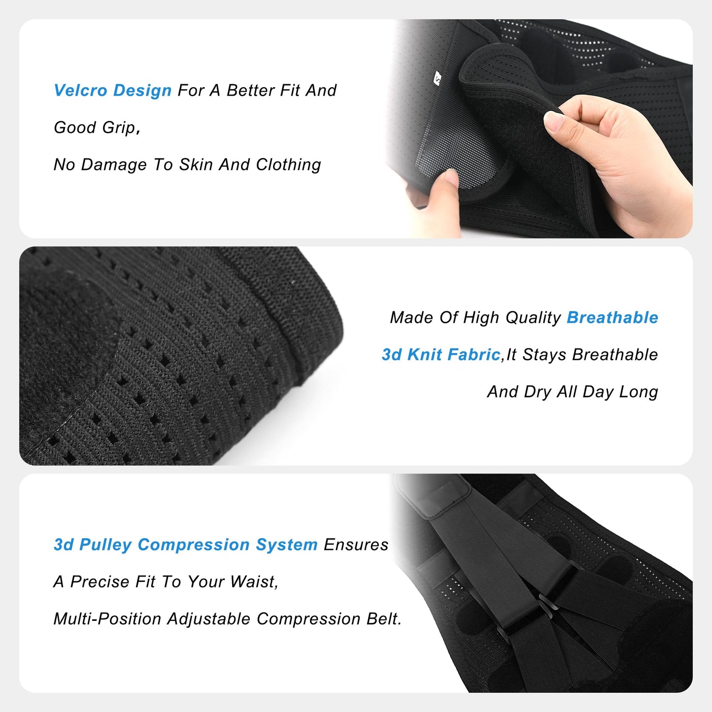 DOKIBI Back Brace for Lower Back Pain Relief for Women Adjustable Lumbar Support Belt Breathable Mesh for Herniated Disc,Sciatica,Scoliosis with Removable 3D Pad Home Work Sports