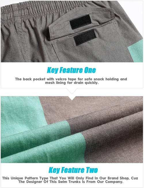 Maamgic Men's 7-Inch Stretch Swim Trunks - Quick Dry Mesh Lining Bathing Suits
