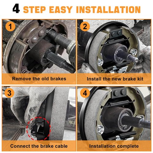 MOSNAI Golf Cart Brake Assembly for EZGO TXT PDS and Yamaha G14 G16 G19 G20 G21 G22, Driver and Passenger Side Brake Assembly Include EZGO TXT Brakes Shoes, OEM# 70998-G01 70998-G02