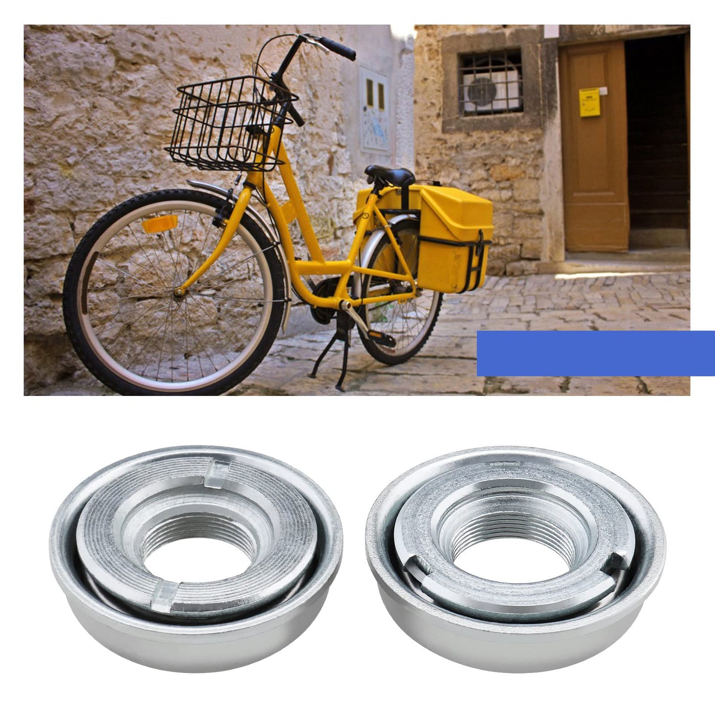 Micro Traders 2 Sets Bottom Bracket Cups Replacement Pressfit Cups 5/16" Caged Bearings Bottom Bracket Screwed Races Accessories for Beach Cruiser Lowrider