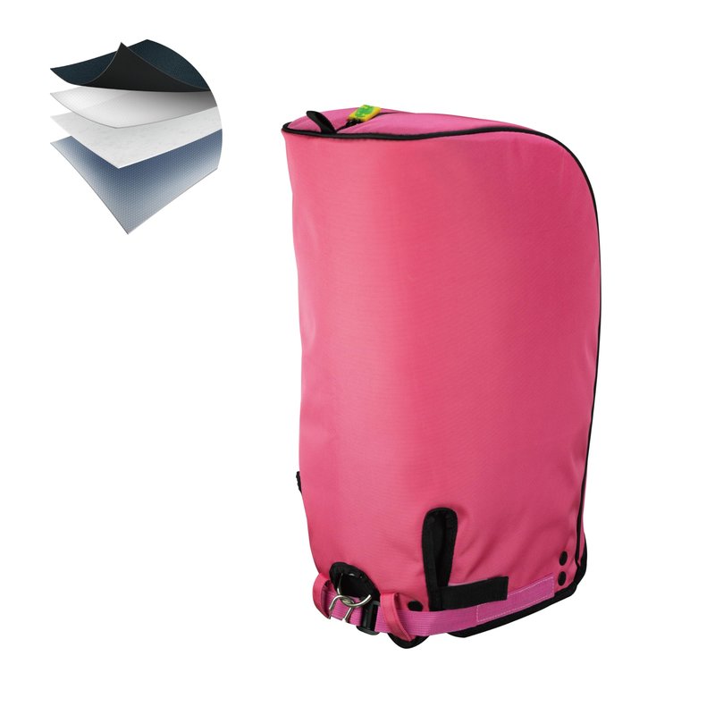 SANDIAN, Pink Color, Golf Bag Rain Hood Cover, Waterproof 1260D Oxford Polyester, 12x20 Inches, Padded Protection, PU Coated, Two Sided Zipper, Adjustable Buckle Lock Fasteners, Snap Button Locking