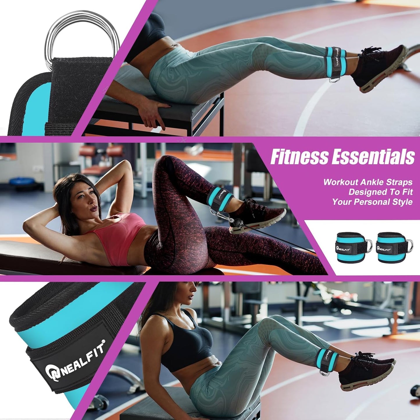 Skiennix Ankle Strap for Cable Machine - Versatile Gym Cuff for Kickbacks & Glute Workouts