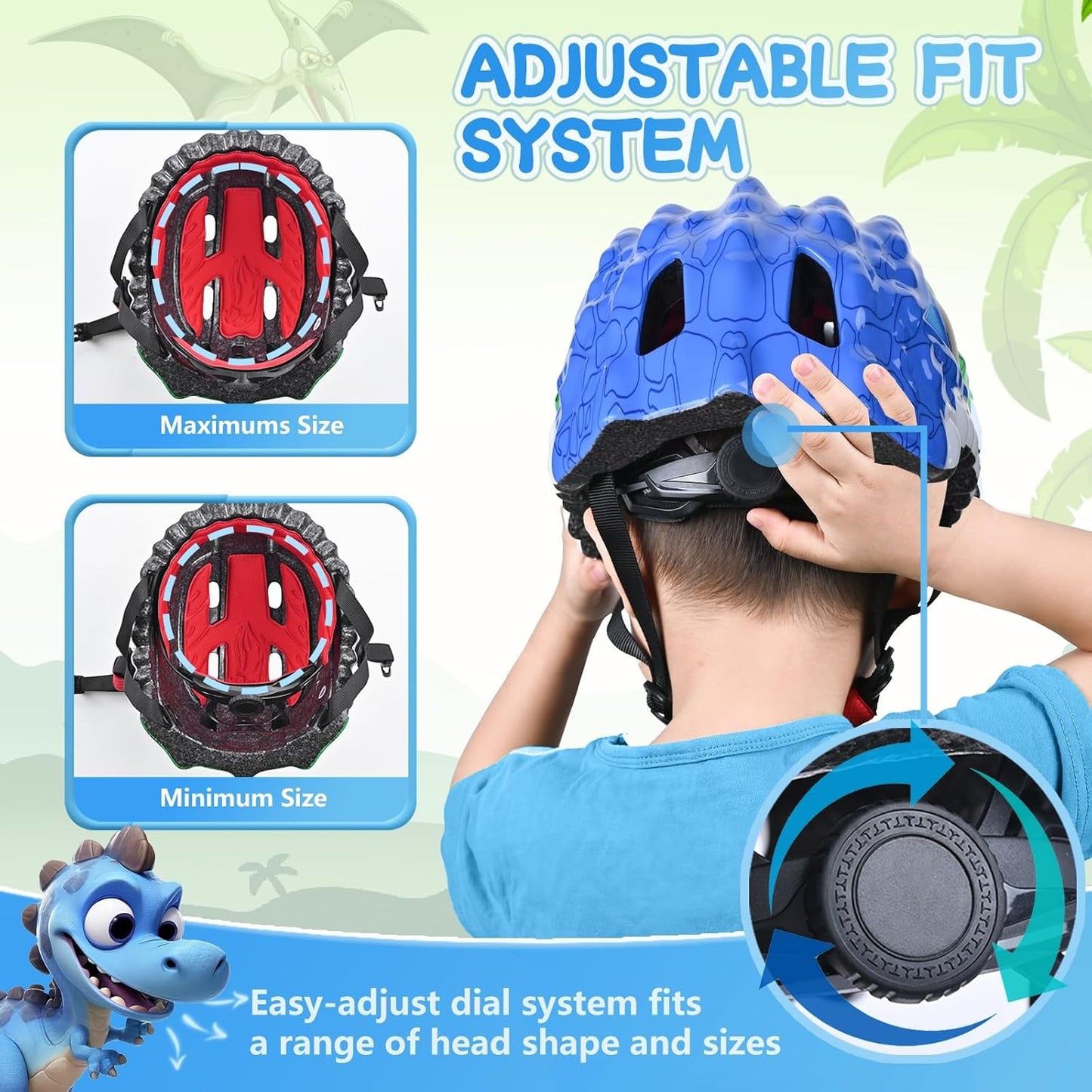 Skiennix Kids Bike Helmet - Adjustable 3D Design for Boys & Girls | Lightweight & Ventilated