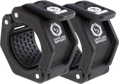Lock-Jaw Sport Barbell Collars - Heavy Duty Olympic Barbell Clamps for 2” Bars | Secure & Durable, Black (2 Pcs)