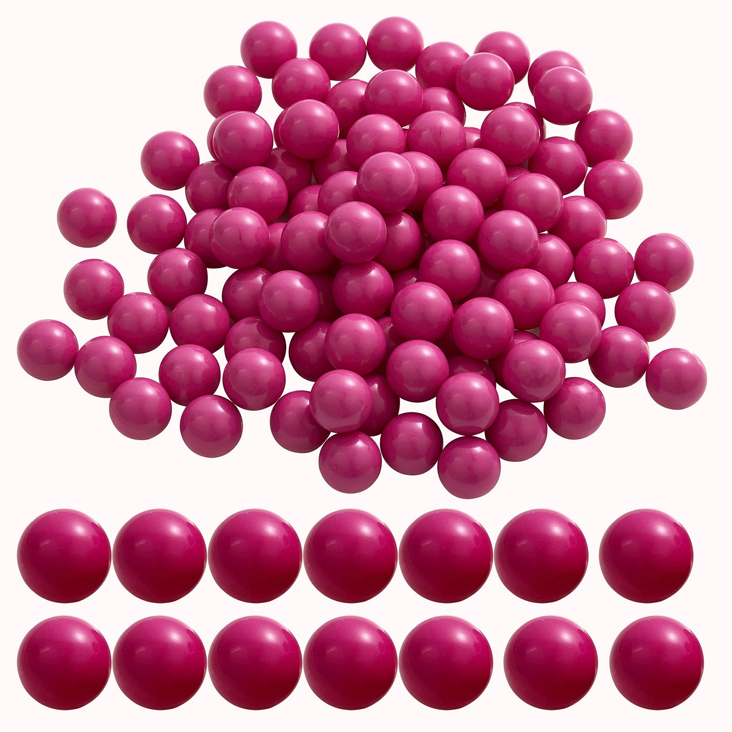 100 X 0.68 Cal Solid Plastic Balls for Training, .68 Caliber Nylon Paintballs Ammo for Self Defense Compatible with Byrna SD/LE, Salt Supply S2, Pistelle X-68, Grimburg Carry (3.6 Gram,Rhodamine)