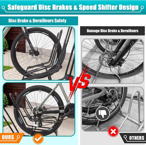 Floor Bike Stand by [Brand Name] - Durable Bike Rack for Disc Brakes & Derailleurs | Fits 12"-29" Tires, Waterproof Design for Indoor/Outdoor Use