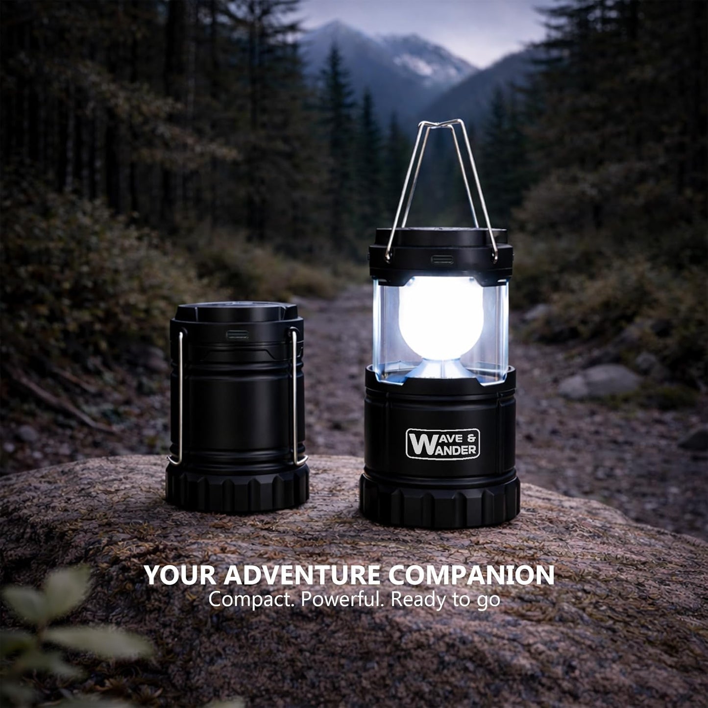 Skiennix Solar & Rechargeable LED Camping Lantern - Waterproof, Bright, Portable with Power Bank & Magnetic Base