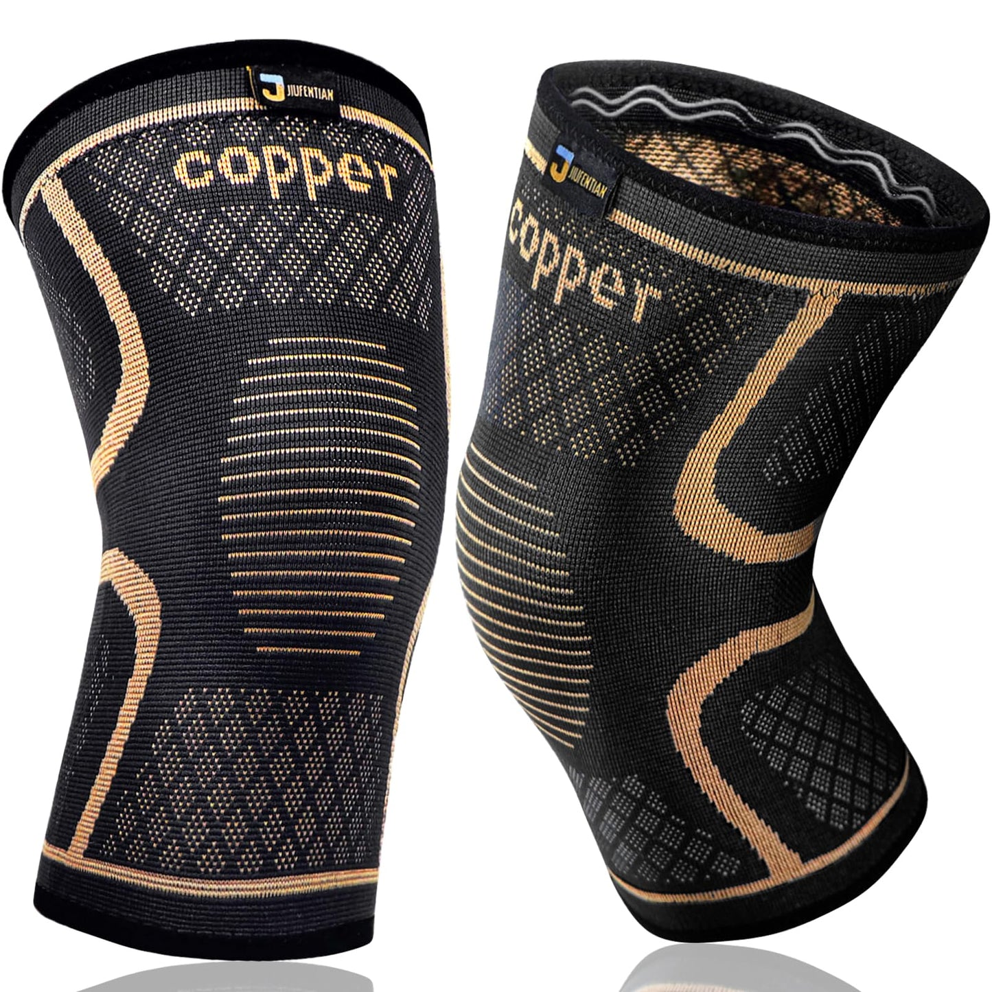 Copper Knee Braces for Men and Women (2 pack) -Knee Supports Copper Compression Knee Sleeve for Knee Pain, Arthritis, Sports and Recovery Support (2X-Large)