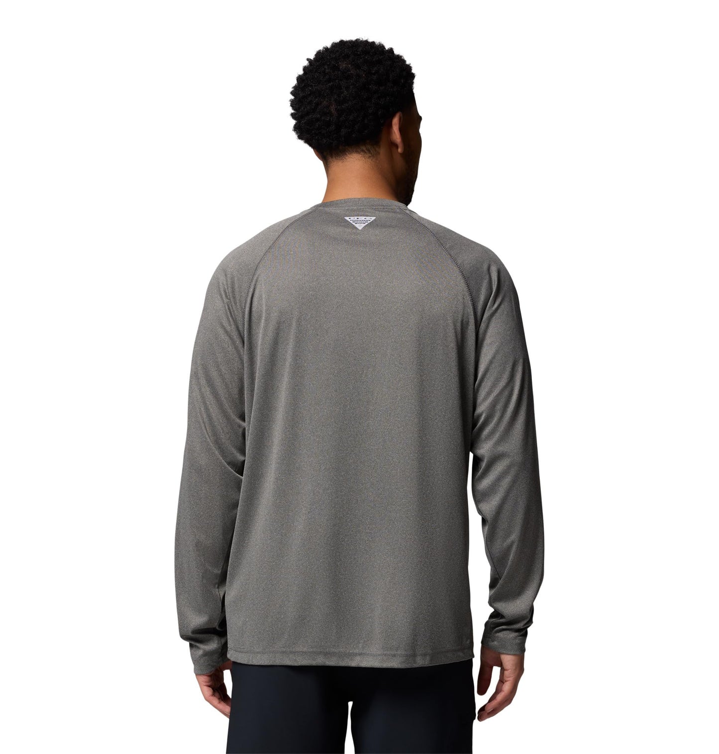 Columbia Men's PFG Terminal Tackle Long Sleeve Fishing Shirt, Charcoal Heather/Cool Grey Logo, 2X Tall