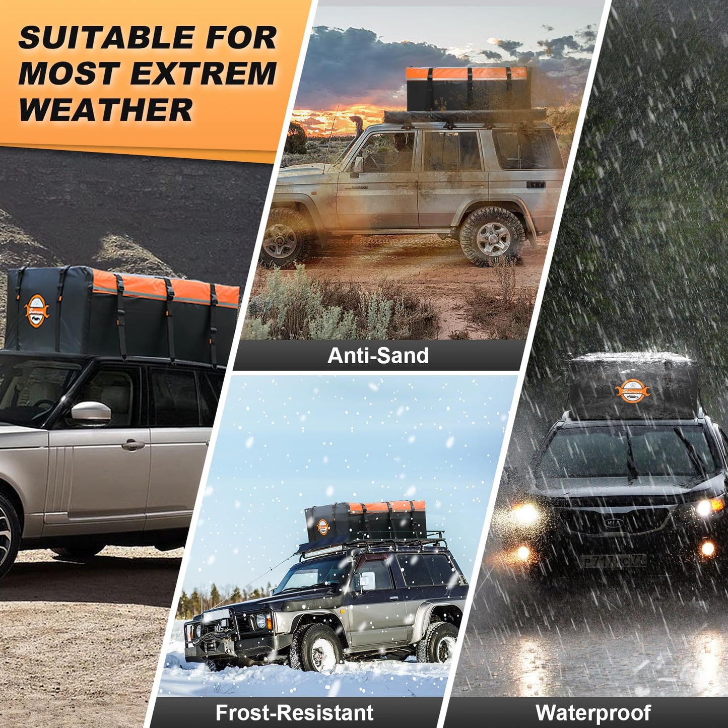Sailnovo Rooftop Cargo Carrier Bag 20 Cubic, 1000D PVC Waterproof Vehicle Soft-Shell Carrier for Cars with/Without Roof Rack, Car Roof Storage Includes Anti-Slip Mat,10 Reinforced Straps, 6 Door Hooks