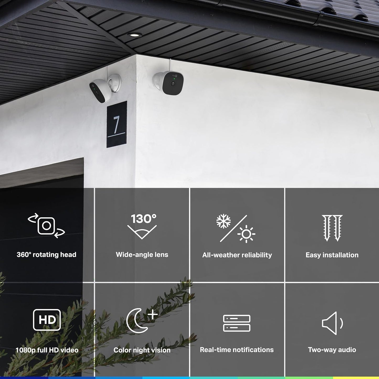 myQ Smart Outdoor Wired Security Camera by Chamberlain - HD Video, Night Vision