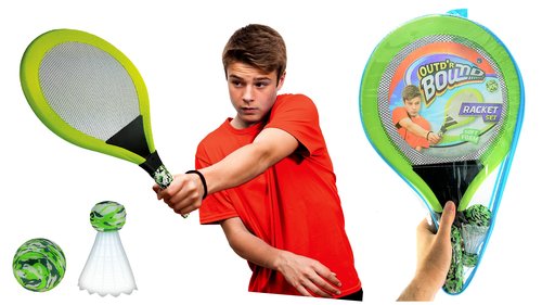 JA-RU Soft Foam Racket Set (3 Sets) Badminton, Tennis Racket, & Paddle Ball Toys for Kids, Teens & Adults. Active Indoor & Outdoor Games & Sports Activities. Family Exercise Equipment Set. 5135-3s