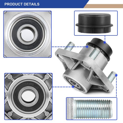 Gaoerfu-CP Club Car Front Wheel Hub Assembly with Bearings, Golf Cart Front Wheel Bearing for Club Car DS & Precedent 2003-up, Tempo 2018-up, Gas & Electric Models, OEM# 102357701（2PCS） (Silver)