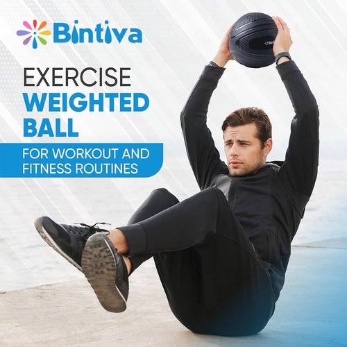 Bintiva Non-Bounce Slam Ball - Weighted Exercise Deadball for Fitness Routines | 10 lbs
