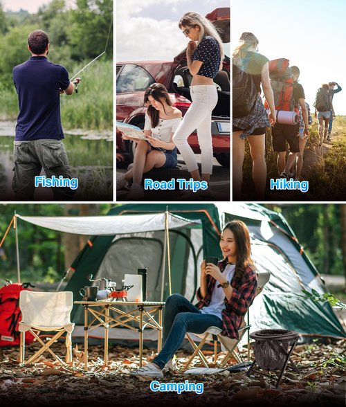 Portable Camping Toilet for Adults, Porta Potty for Camping with Removable Plastic Ring and 15 Disposable Toilet Bags, Folding Toilet for Camping, Hiking, Fishing, Road Trips, RV Travels, Emergency