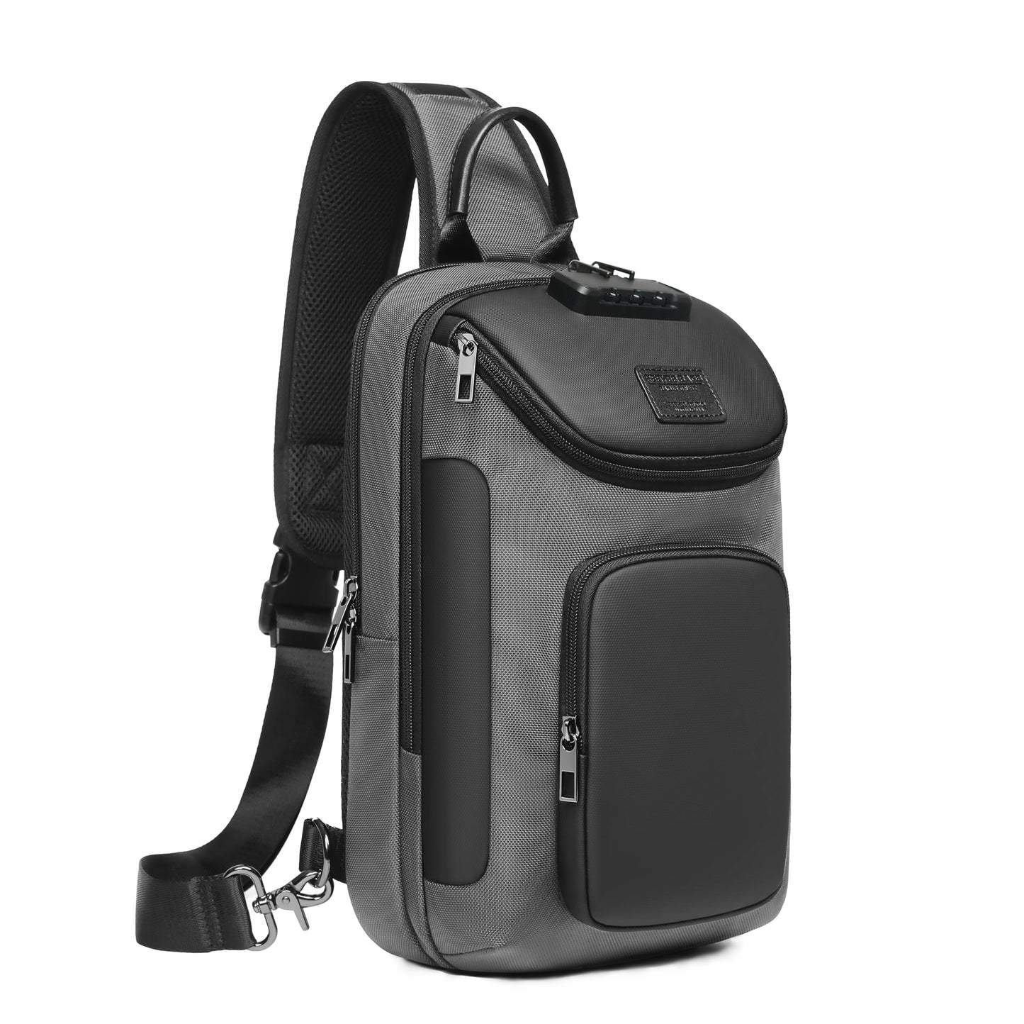 UMydeal Sling Bag for Men, Anti Theft Sling Backpack, Mens Crossbody Bag, Shoulder Chest Bag for Travel, Casual (Grey, Large)