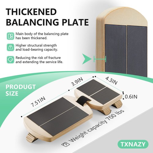 Ankle Balance Board Foot Strengthener with Adjustable Shape Balance Rods for Enhancing Ankle Strength, Posture Correction, and Stability Training (burlywood)
