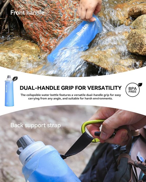 BeFree | Ultralight Collapsible Water Bottle - 1.0L Leakproof Design for Camping & Travel