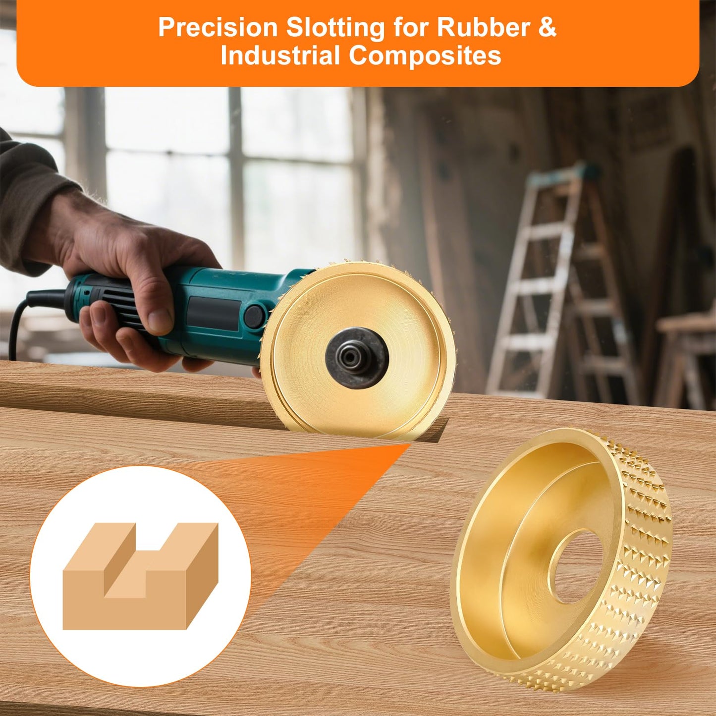 5Pcs Angle Grinder Wood Carving Disc, 4" Angle Grinder Attachments, Stump Grinder Tool Grinding Wheel Cutting Disc