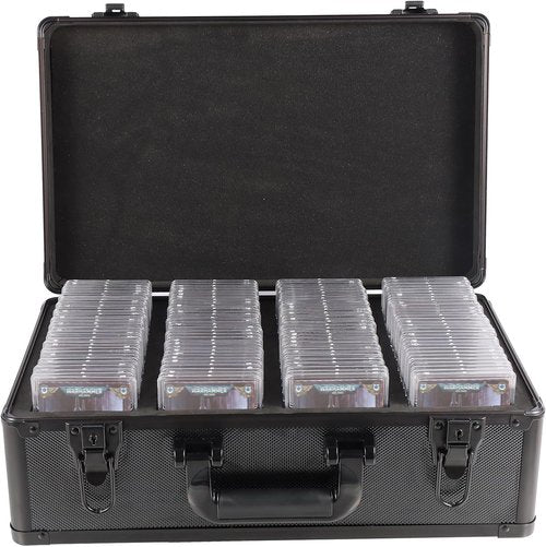 EcoVibe Graded Card Case - Durable Aluminum Alloy Storage Box with Carry Handle | Fits PSA, TCG, BGS, SGC Slabs