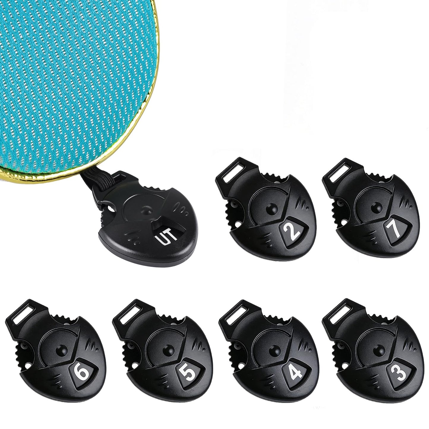 Andux 5Pcs/Set Gold Golf 460cc Driver Fairway Woods Hybrids Club Head Covers MT/ZH15 Light Blue