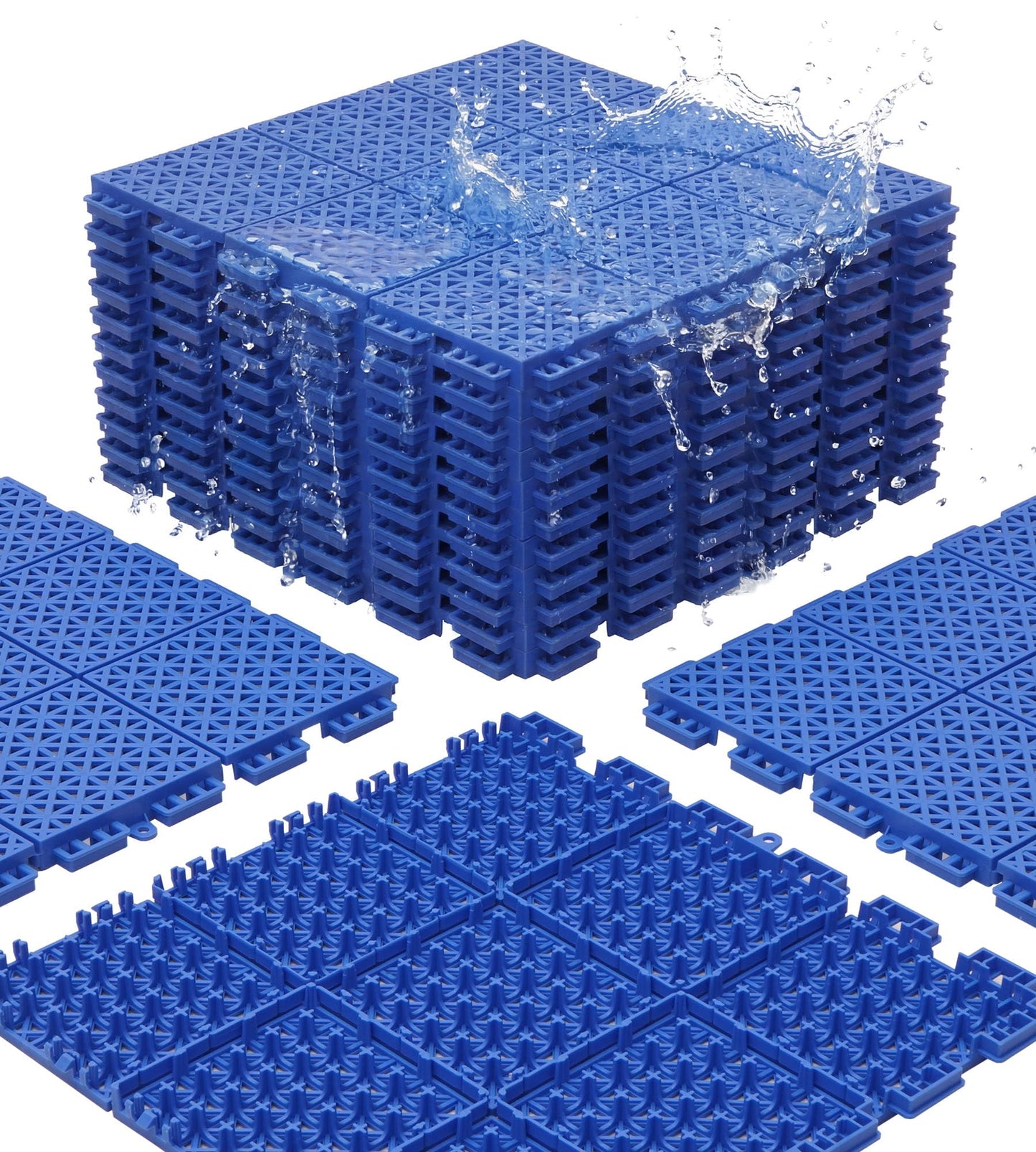 jxgzyy 20 PCS Basketball Court Tiles, Non Slip Outdoor Sport Court Tiles, 5/8 Inch Thick for Tennis Court Patio Porch Playground, 13.38" x 13.38", Blue