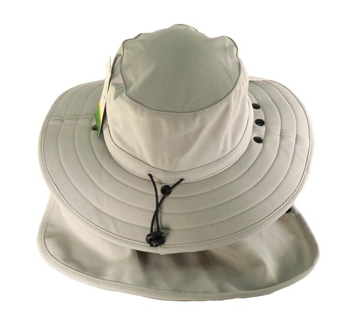 John Deere Bucket Hat Removable Neck Cover and Mask-Ivory