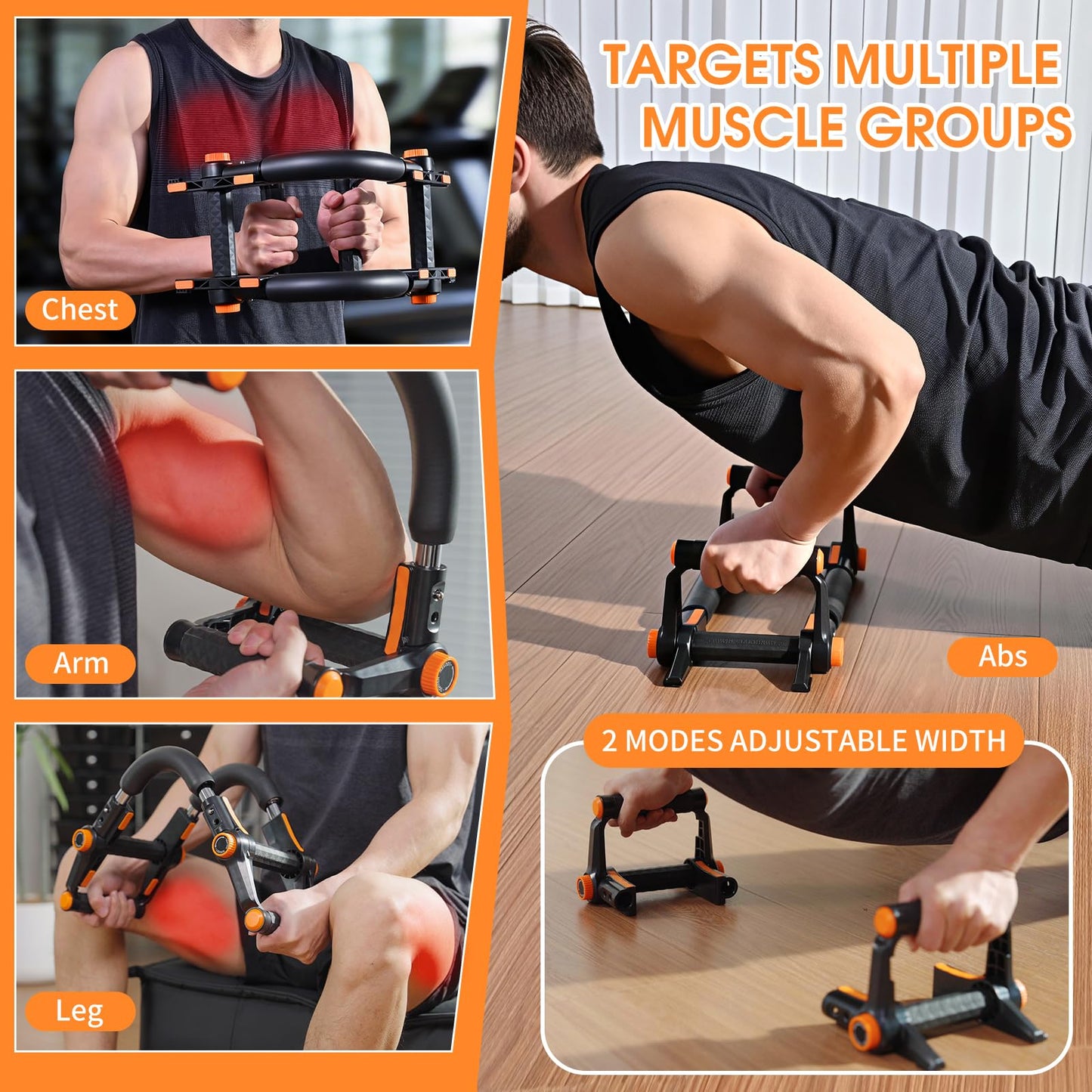 kisnbld Twister Arm Trainer, Adjustable 60-140lbs Push-Up & Arm Strength Equipment, Ergonomic Non-Slip Grip, Spring Resistance Home Gym for Men Women