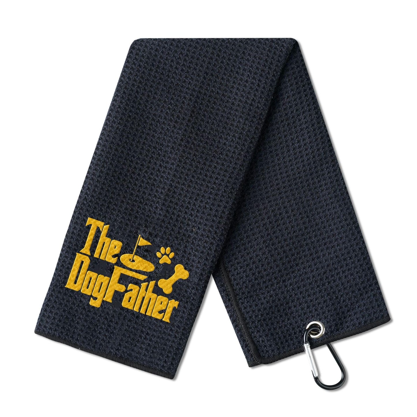 CybGene Dog Dad Golf Towel, 16'x24' Microfiber, Black - Dog Dad