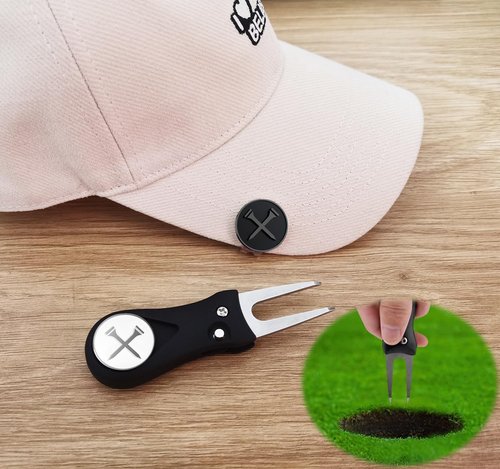 Adhere Golf Ball Markers Personlized Logo Enamel with A Strong Magnetic Hat Clips A Premium Golf Gifts for Golfer (Ball Markers & Divot Tool Gift Set)