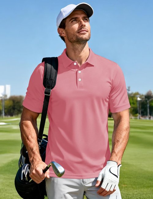 MAGCOMSEN Men's Polo Shirt - Quick Dry Casual Golf Tee for Outdoor Performance | Short Sleeve Pique Jersey