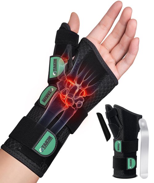 Oyakin Wrist Brace with Thumb Support for Carpal Tunnel, Thumb Brace for De Quervain's Tenosynovitis, Tendonitis, Thumb Spica Splint Left Hand, Wrist Support Men and Women