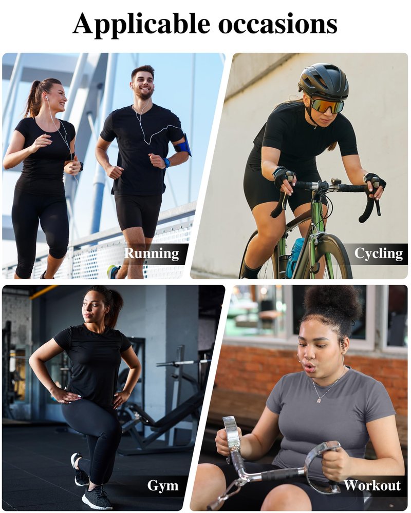 NebuKinex 5-Pack Women's Compression Shirts Short Sleeve Workout Tops Athletic Baselayer Quick Dry Gym Yoga Running T-Shirt Small