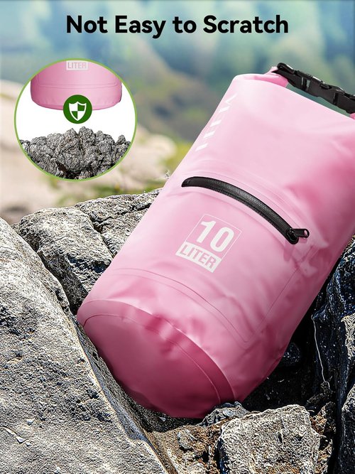 HEETA Waterproof Dry Bag - Lightweight Roll Top Storage with Front Zipper Pocket | 5L/10L/20L/30L/40L for Travel, Kayaking & Hiking