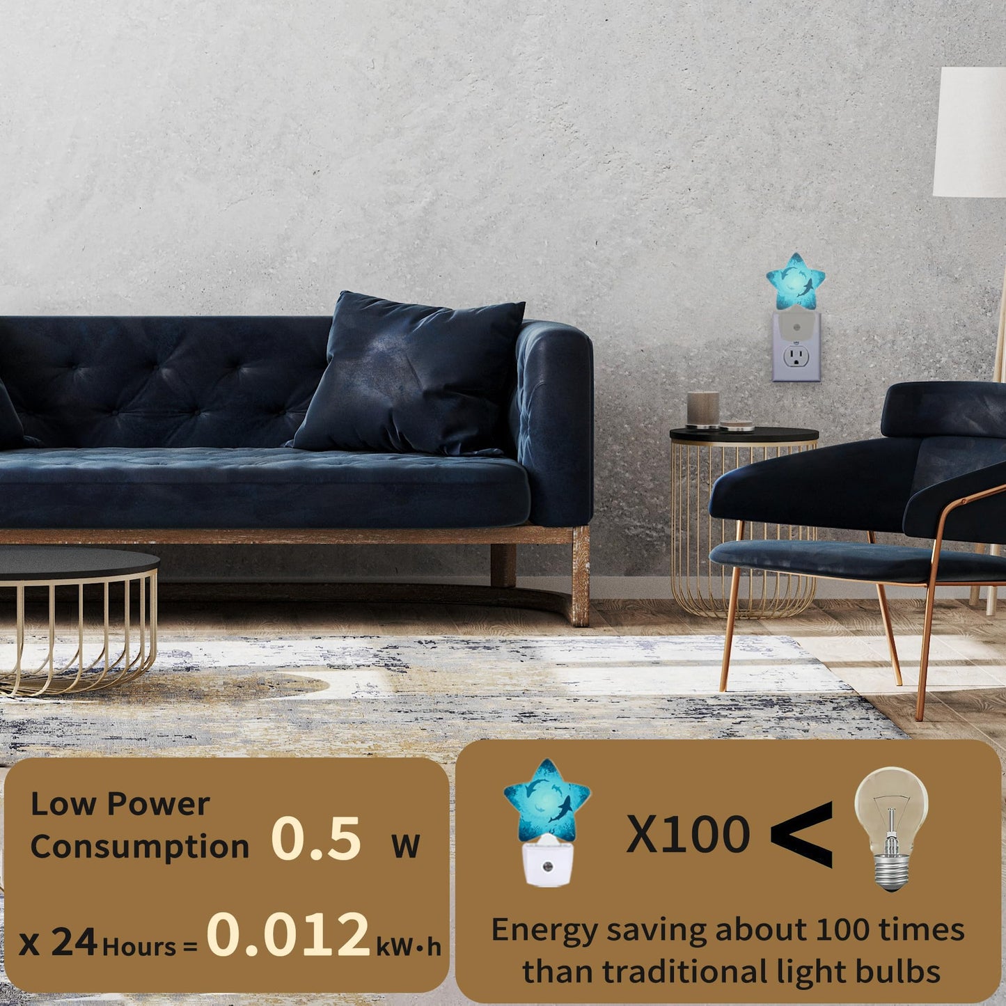 Sharks Vortex Under The Sea Night Lights Plug in Wall Lamp Smart Dusk to Dawn Sensor for Home Decorative,Kids Room Bedroom Bathroom Kitchen Hallway Gifts