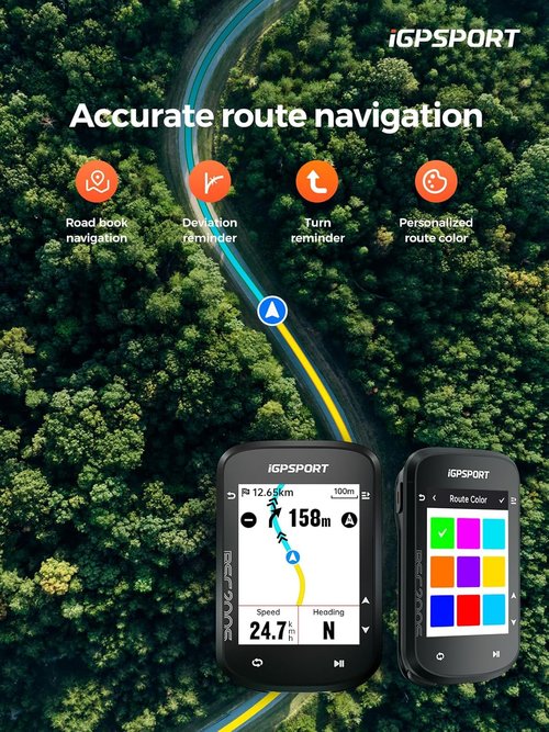 iGPSPORT BSC200S GPS Bike Computer - Wireless Navigation with 2.4'' Screen & IPX7 Waterproof Design