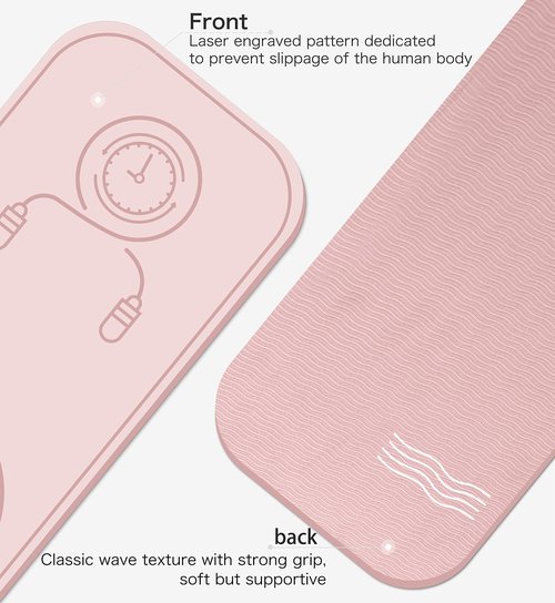 LERYG Jump Rope Mat - Shockproof Exercise Skipping Pad, All-Purpose Extra Thick High Density Anti-Tear Yoga Mat, Balance Pad Non Slip for Indoor and Outdoor (Pink)