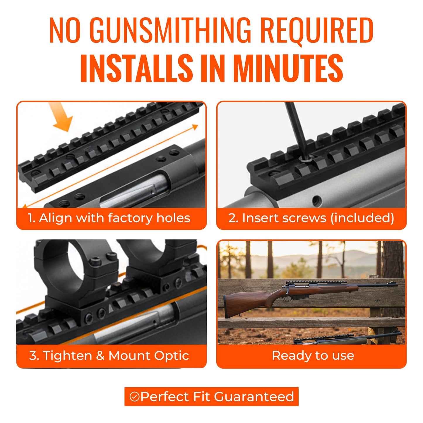 Gotical Picatinny Rail Mount for Remington 700 Rifles | Long Action, 0 MOA, Compatible with Remington 700 Long Action Models