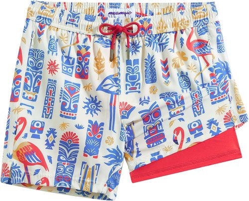 Maamgic Men's Swim Trunks - Quick Dry 5-Inch Bathing Suit with Compression Liner & Zipper Pockets