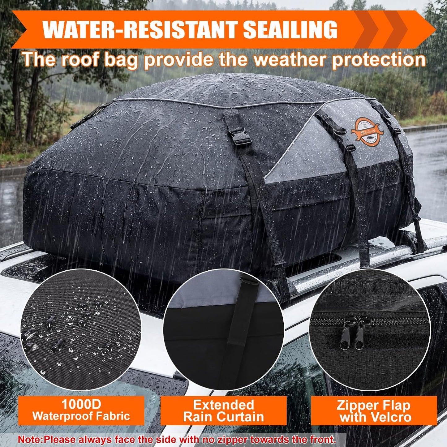 Sailnovo Rooftop Cargo Carrier - 20 Cubic Feet Waterproof Roof Bag with 6 Tie-Down Straps | Ideal for Road Trips & Camping
