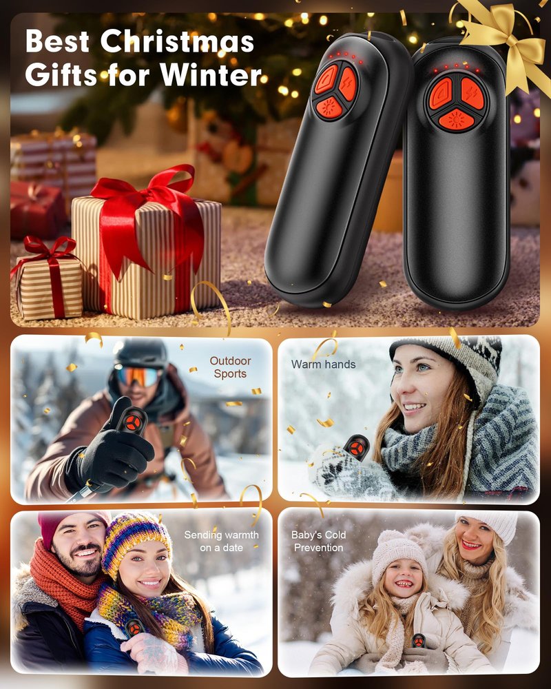 DAXIMMC 2 Pack AI Electric Hand Warmers, Upgraded Hand Warmers Rechargeable, 1s Safe Rapid Heat, Portable Heater, 5 Levels Temperature Control, Gifts for Hunting, Camping, Hiking, Outdoor