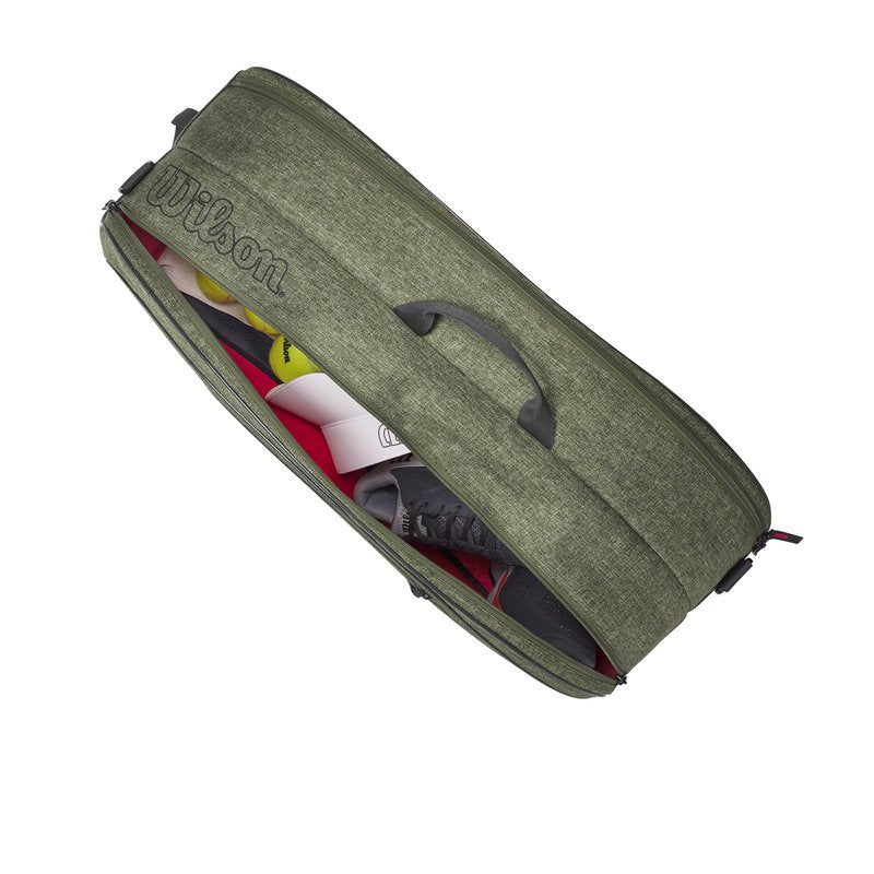 Wilson Team Tennis Racket Bag - Heather Green, Holds up to 6 Rackets