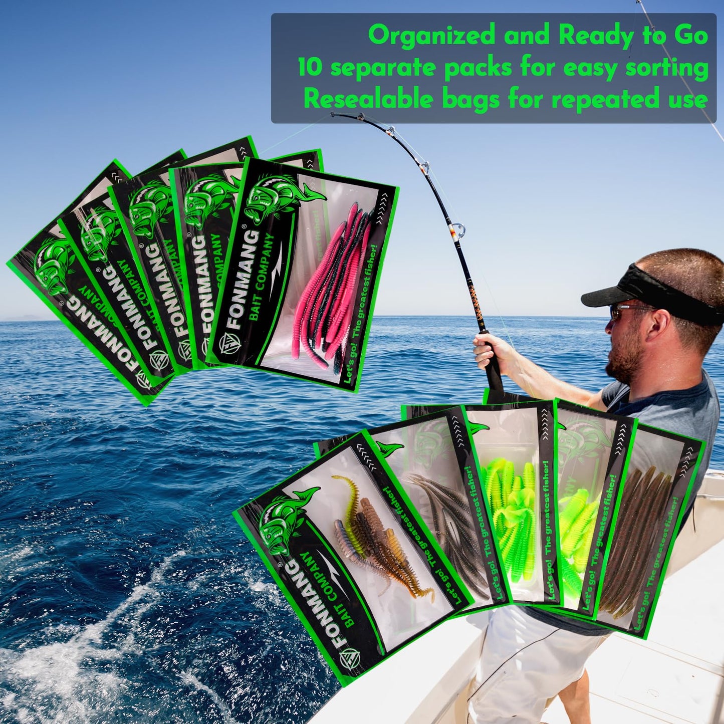 FONMANG 75Pcs Fishing Lures,Soft Plastic Bait Worms,Craws,Paddle Tail Swimbait,Grubs,jeakbait,Ned Rig Bait,Fishing Lure Kit for Bass, Trout, Walleye Freshwater & Saltwater