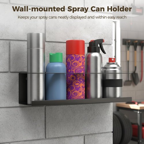 DORMIYA 4 Pcs Spray Can Holder Organizers, 5-can Wall-Mounted Aerosol Can Storage Racks with 3" Openings, Heavy-Duty Metal Paint Bottle Organizers for Garage, Shop, Utility Room