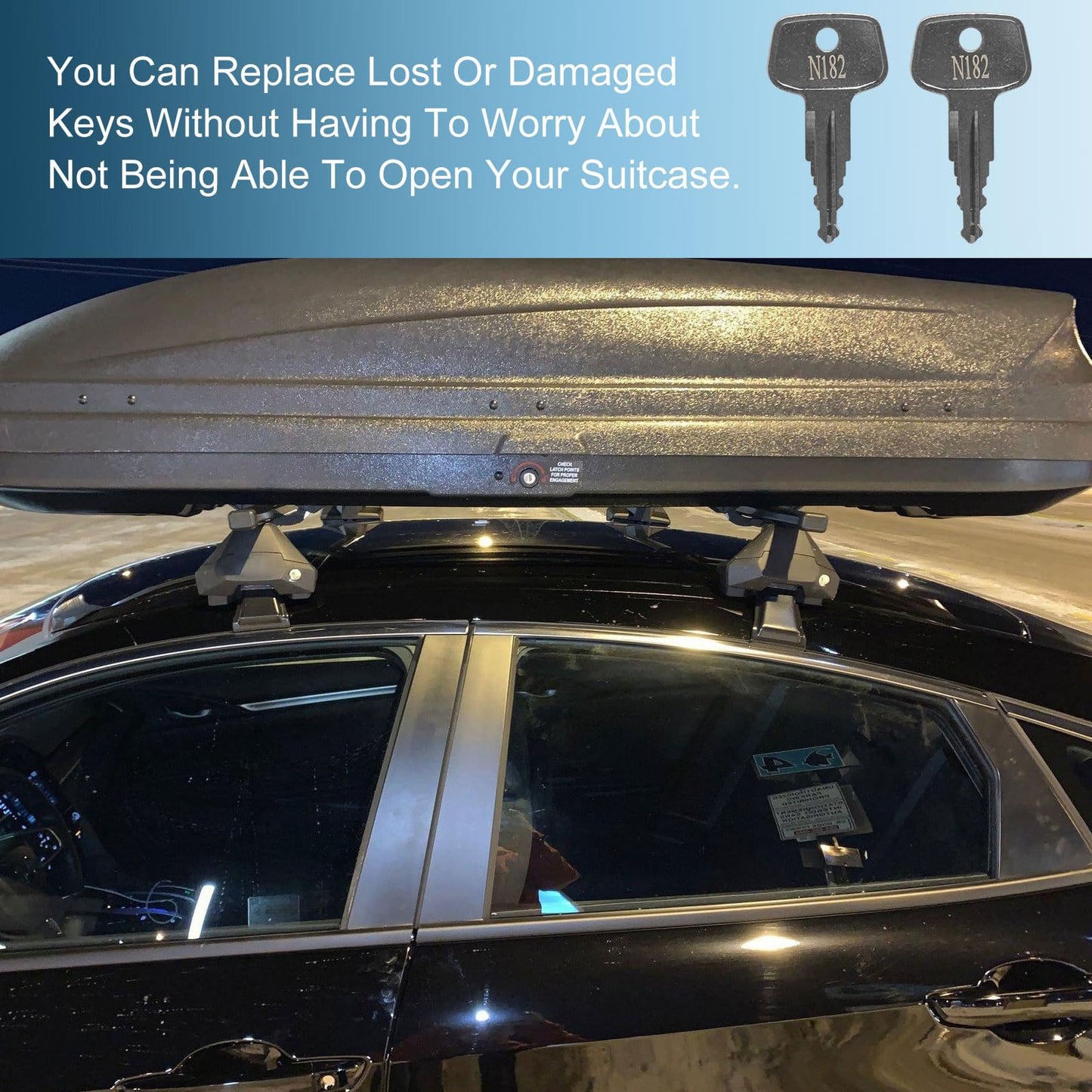 seork Car Rack Replacement Key N182 (2 Pcs) Fits for Thule Compatible Roof Racks, Cargo Box, Carriers, Crossbars Code N182