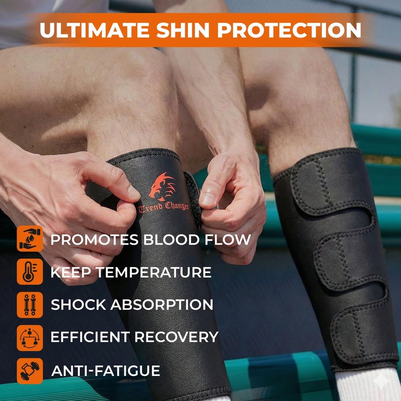 Trend Changer 7mm Weightlifting Shin Guards & Calf Support Brace – Adult Shin Guard with Thick Neoprene Padding for Deadlifts, CrossFit, Rope Climbs, Box Jumps – Adjustable Compression Fit for Men & Women