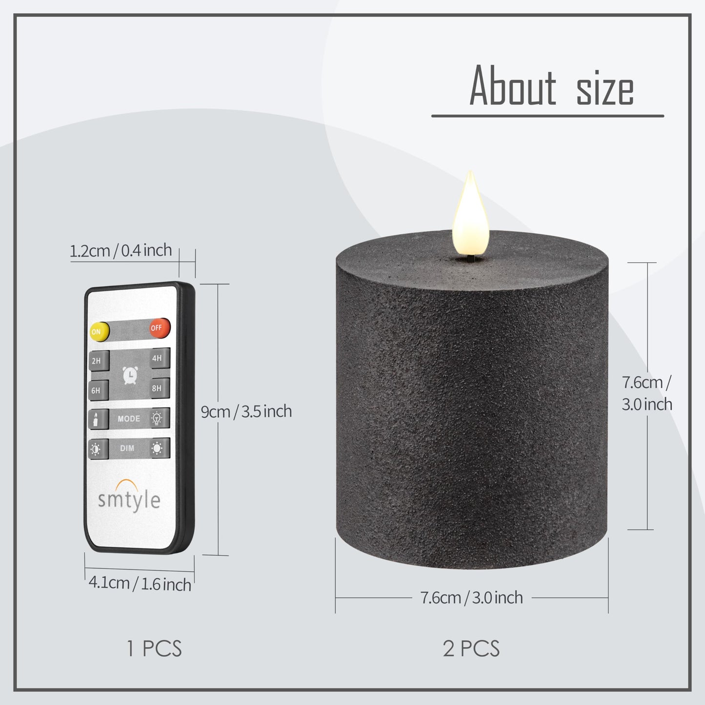 smtyle Halloween Black Flickering Flameless Candles Home Decor Battery Operated with None-Moving Wick LED Pillar Candle 3 x 3 inch Gothic Home Decorations